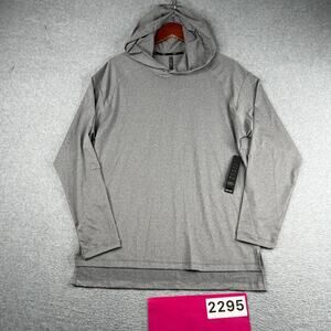 NEW Legend Hooded Long Sleeve Performance Shirt Wicking Stretch Mens Medium Gray